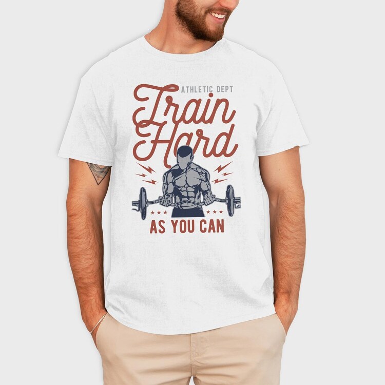 Train Hard, Tricou Barbati (Unisex)