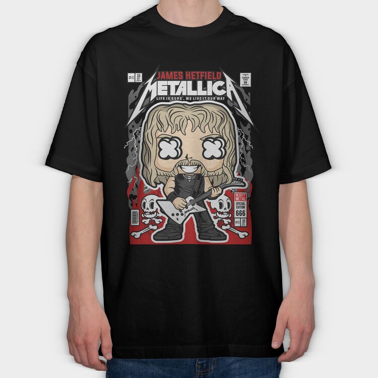 Metallica Rockstar, Tricou Oversize Barbati (Unisex)