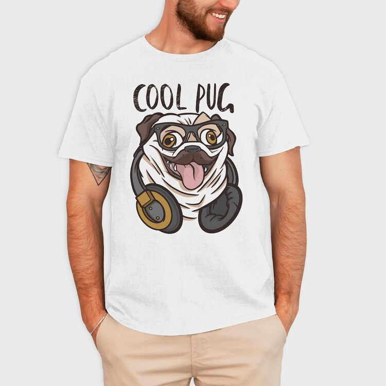 Pug Cool, Tricou Barbati (Unisex)