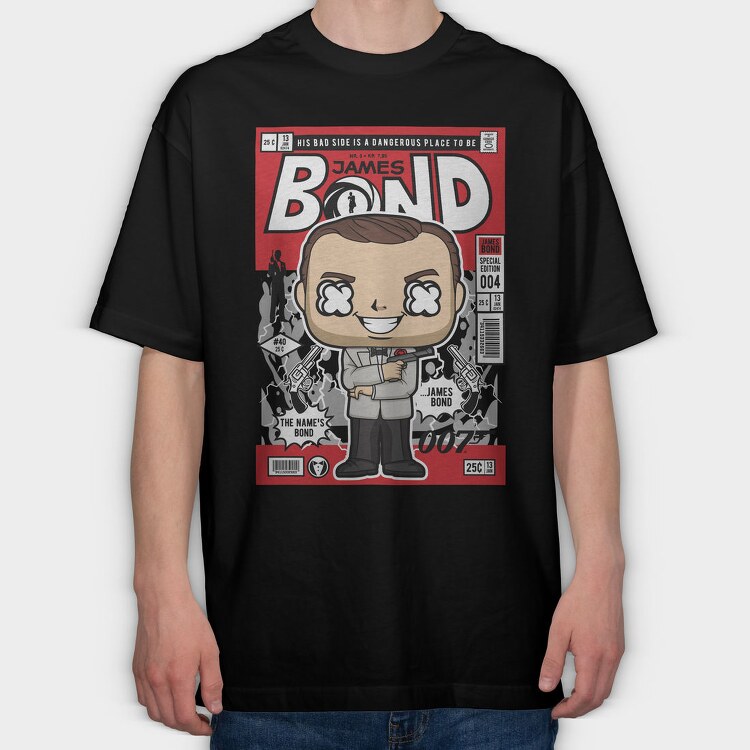 James Bond Comic Pop, Tricou Oversize Barbati (Unisex)