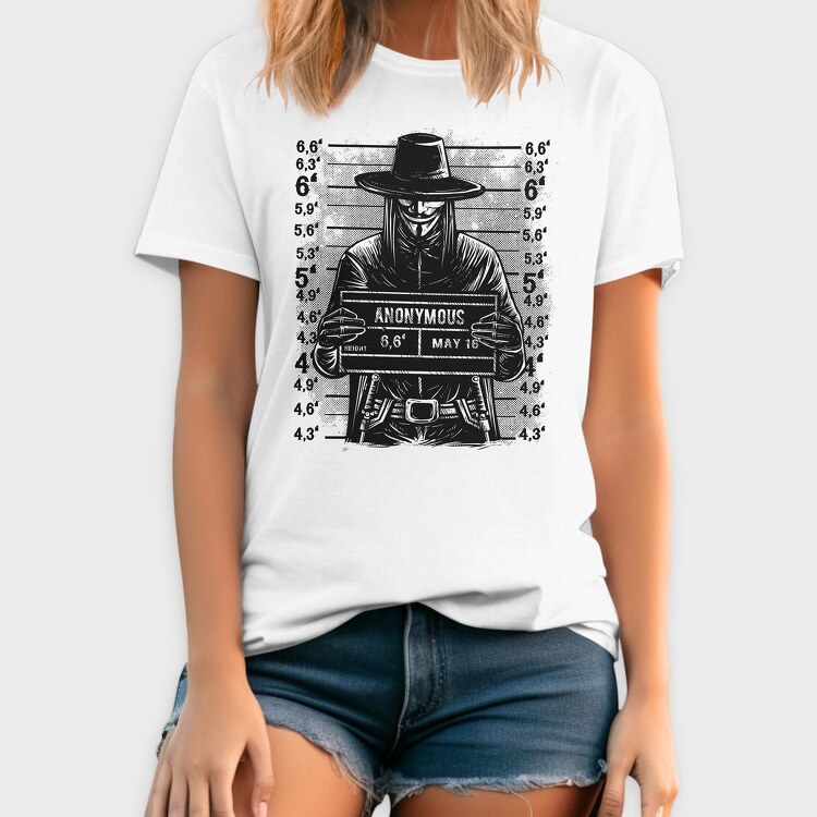 Anonymous Mugshot, Tricou Barbati (Unisex)