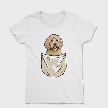 Golden Doodle Dog Pocket, Tricou Femei
