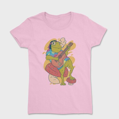 Hippie Frog Playing Guitar, Tricou Femei