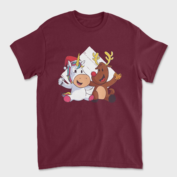 Unicorn Deer Christmas, Tricou Barbati (Unisex)