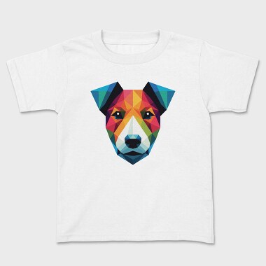 Polygonal Jack Russell Dog 2, Tricou Copii