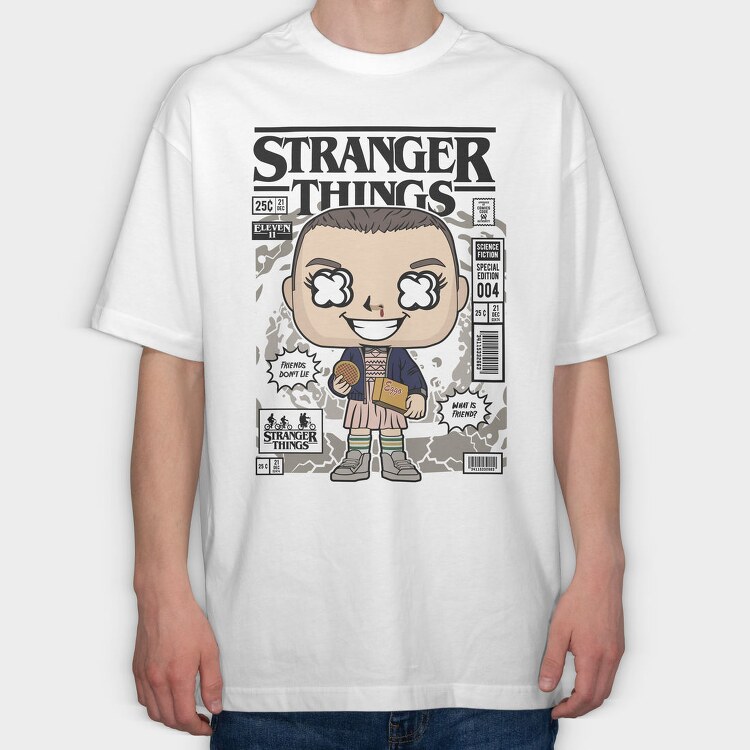 Stranger Things Pop Art, Tricou Oversize Barbati (Unisex)