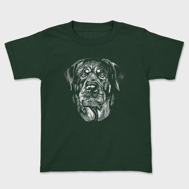 Rottweiler Dog Breed Portrait, Tricou Copii