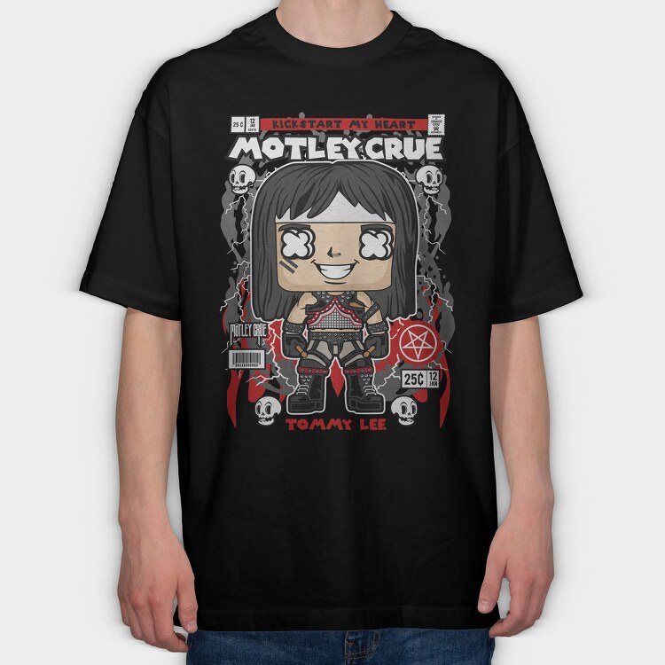 Motley Crue Pop Art, Tricou Oversize Barbati (Unisex)