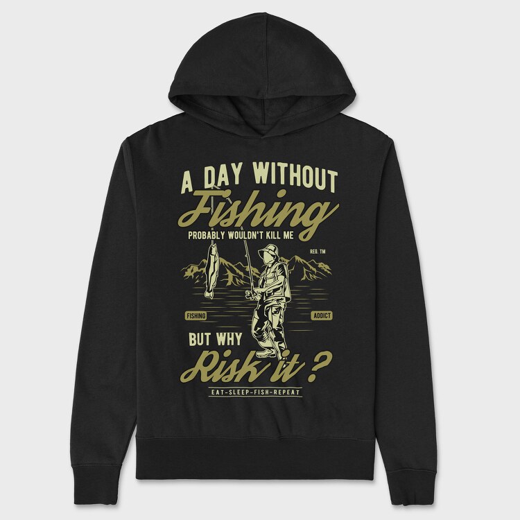 A Day Without Fishing, Hanorac Oversize Barbati (Unisex)