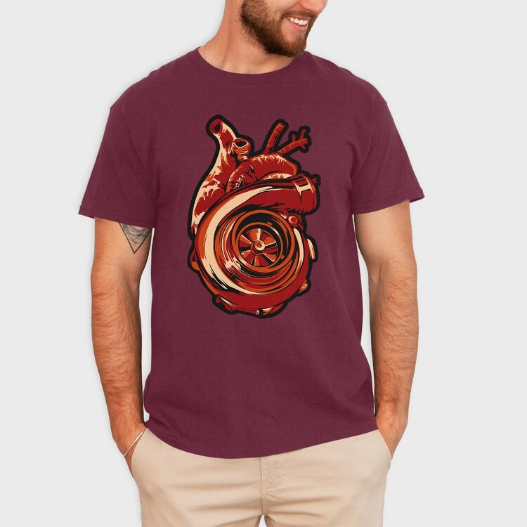TURBO HEARTS, Tricou Barbati (Unisex)