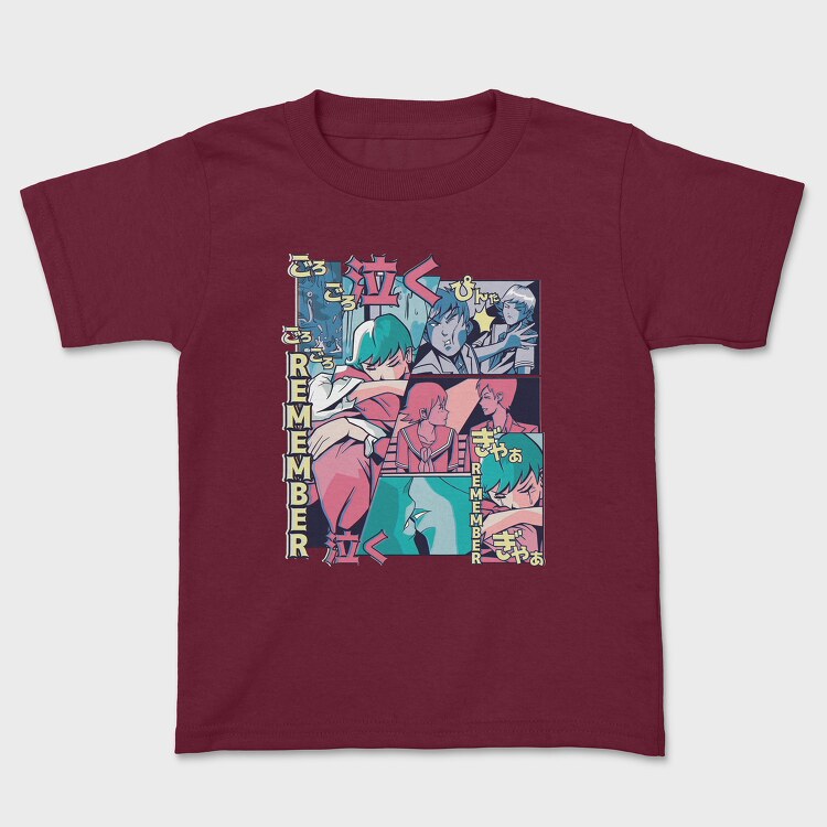 Anime Vaporwave Remember, Tricou Copii