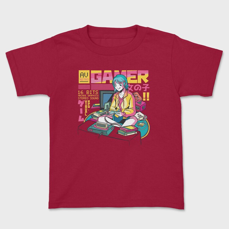 Anime Gamer Girl, Tricou Copii