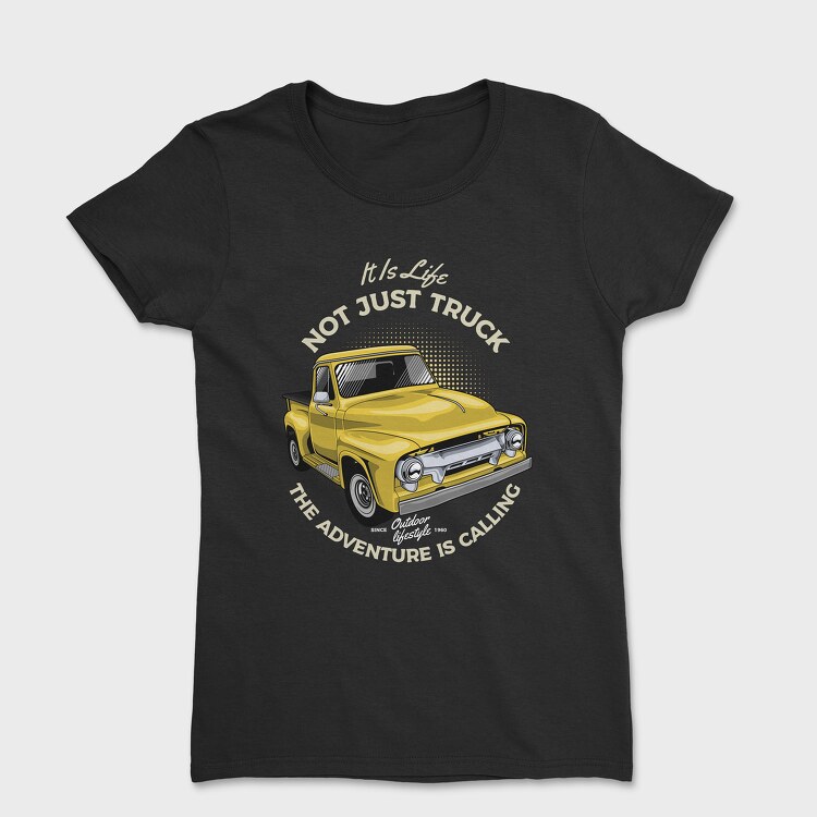 Tricou Femei, The Adventure Is Calling Yellow Car