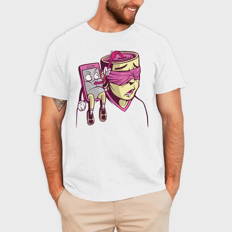 Brain Phone Illustration, Tricou Barbati (Unisex)
