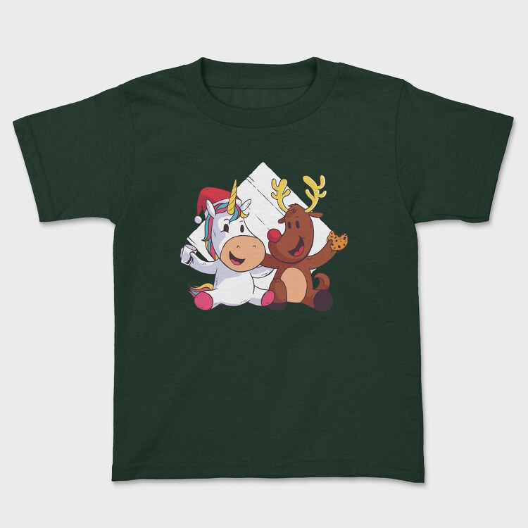 Unicorn Deer Christmas, Tricou Copii