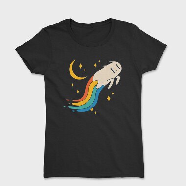 Tricou Femei, Flying Cat Rainbow