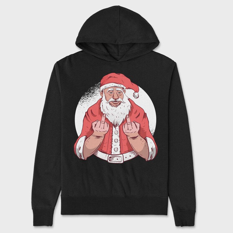 Hanorac Barbati (Unisex), Santa Middle Finger