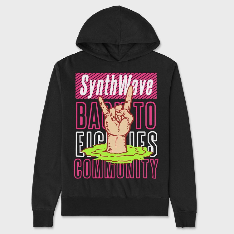 Synthwave, Hanorac Oversize Barbati (Unisex)