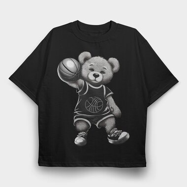 Basketball Bear, Tricou Oversize Barbati (Unisex)