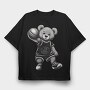 Basketball Bear, Tricou Oversize Barbati (Unisex)