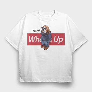 Beagle Hey Whos Up, Tricou Oversize Barbati (Unisex)