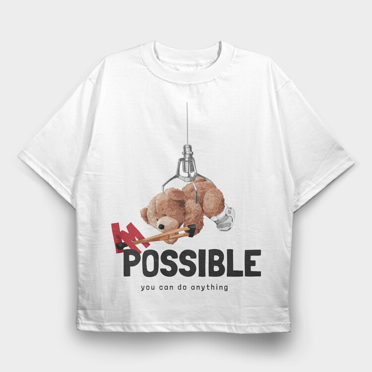 Crushed Teddy Bear, Tricou Oversize Barbati (Unisex)