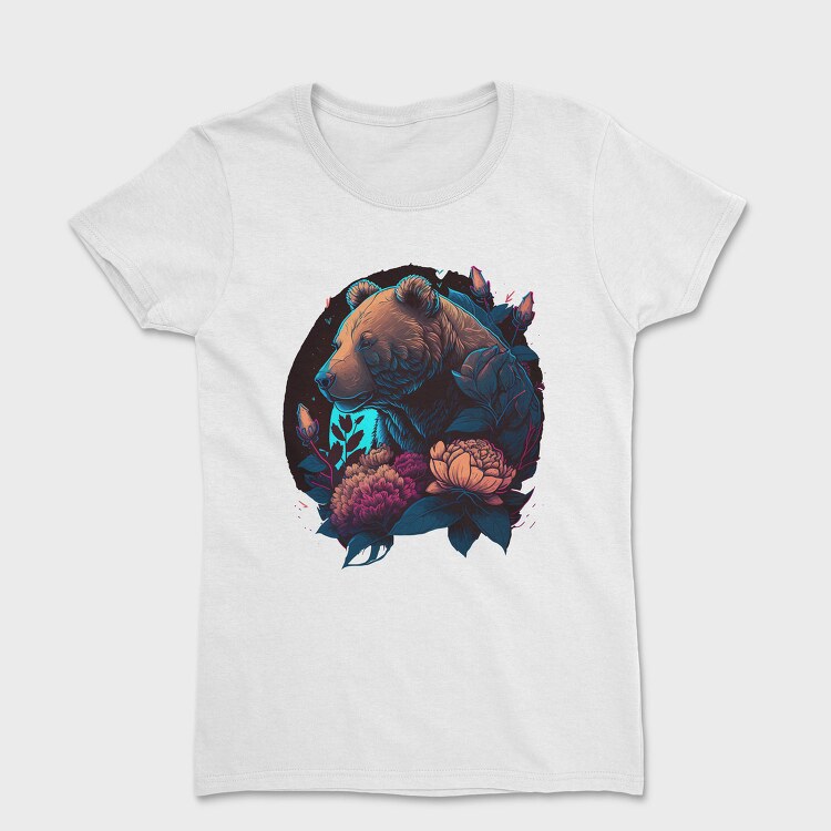 Neon Bear Blooms, Tricou Femei