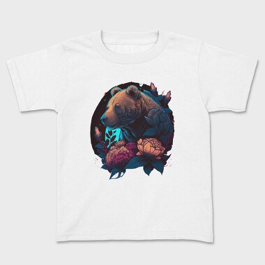 Neon Bear Blooms, Tricou Copii