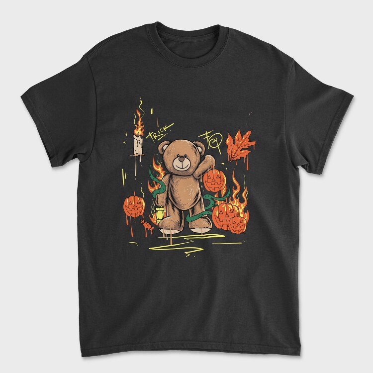 Teddy Halloween Trick, Tricou Barbati (Unisex)