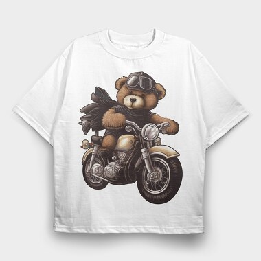 Teddy Rider 1, Tricou Oversize Barbati (Unisex)