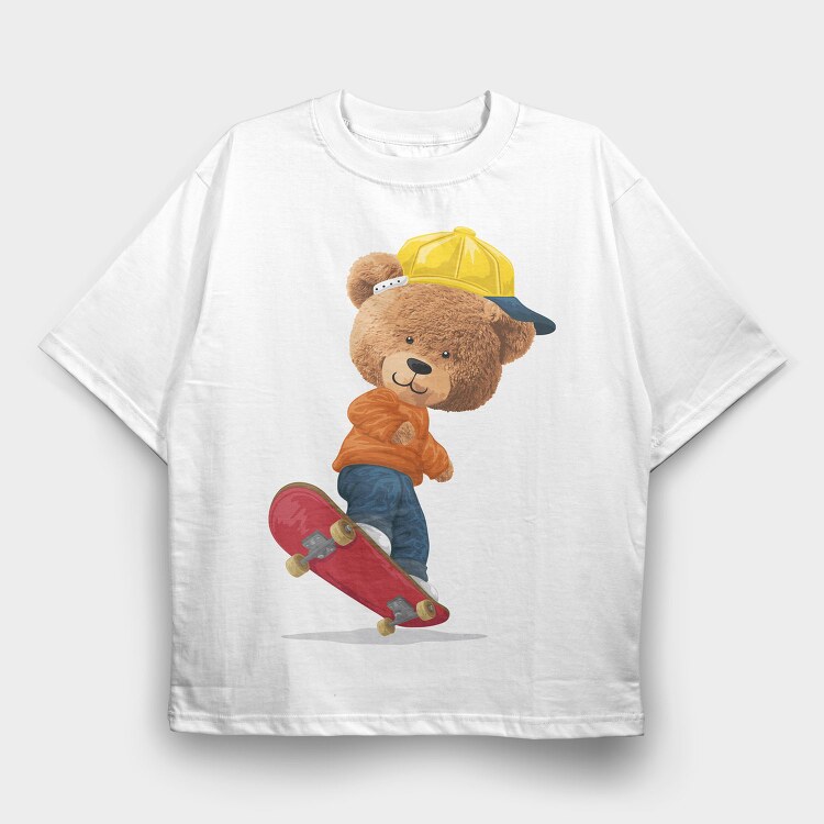 Teddy Skate Cap, Tricou Oversize Barbati (Unisex)