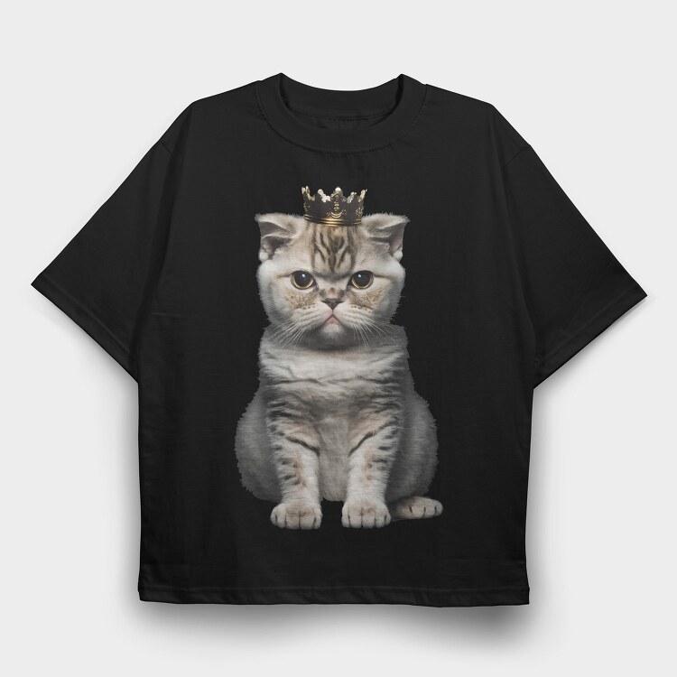 Royal Cat King, Tricou Oversize Barbati (Unisex)