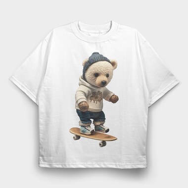 Skateboarding Bear 1, Tricou Oversize Barbati (Unisex)