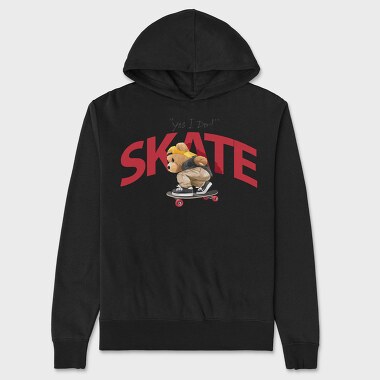 Skateboarding Teddy 2, Hanorac Oversize Barbati (Unisex)