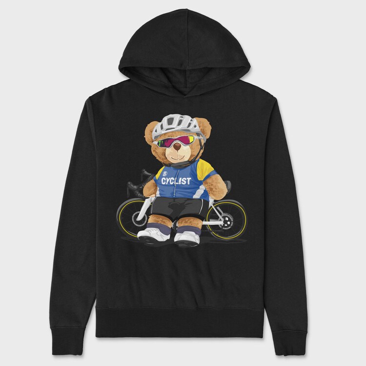 Teddy Bear Cyclist, Hanorac Oversize Barbati (Unisex)