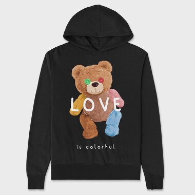 Teddy Bear Love, Hanorac Oversize Barbati (Unisex)