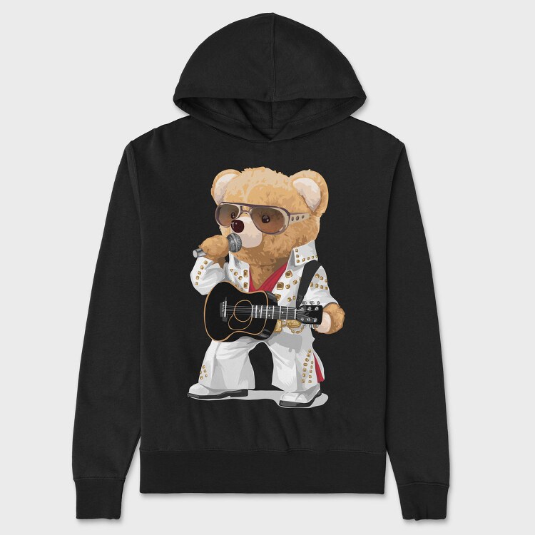 Teddy Elvis Guitar, Hanorac Oversize Barbati (Unisex)