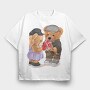 Teddy Love Bouquet, Tricou Oversize Barbati (Unisex)