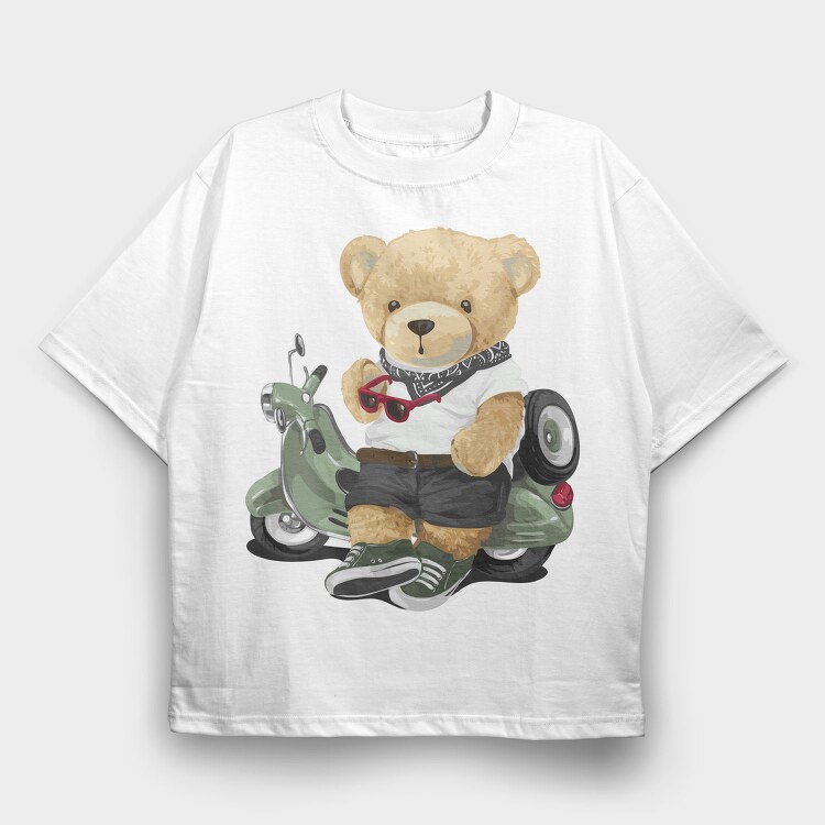 Teddy Rider, Tricou Oversize Barbati (Unisex)