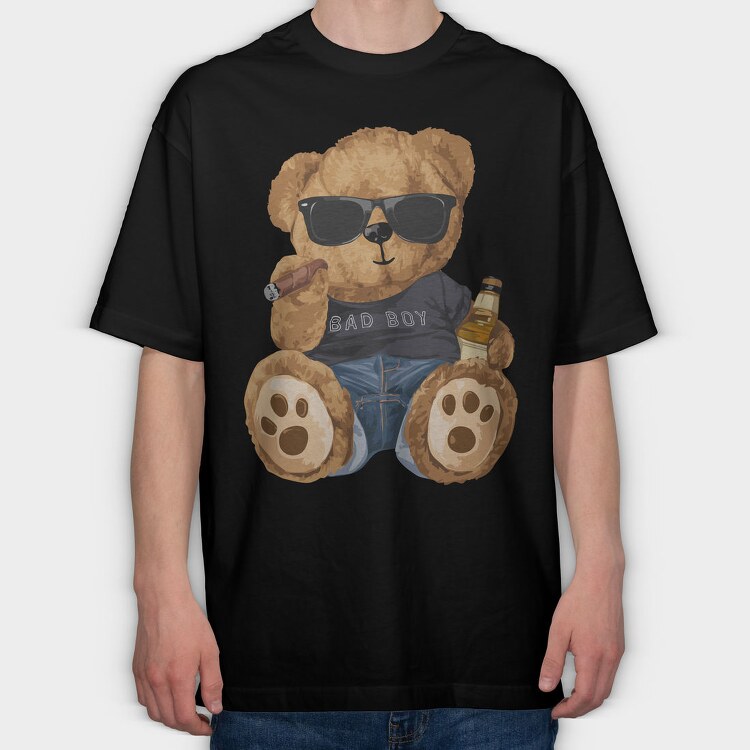 Bad Boy Bear, Tricou Oversize Barbati (Unisex)