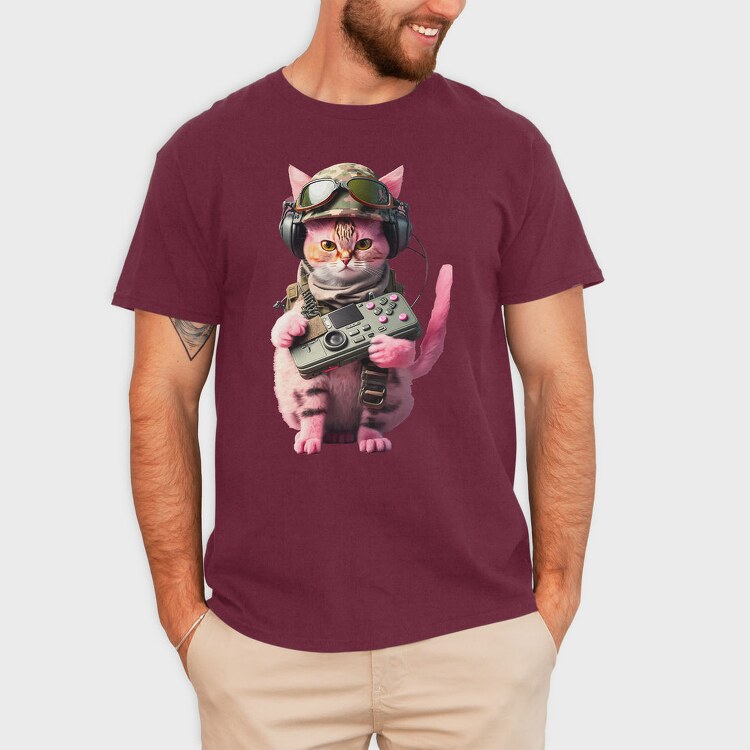 Military Cat Radio, Tricou Barbati (Unisex)