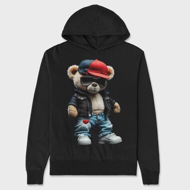 Cool Teddy Bear, Hanorac Oversize Barbati (Unisex)