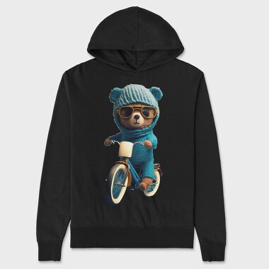 Teddy Bear Bicycle, Hanorac Oversize Barbati (Unisex)