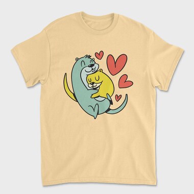 Tricou Barbati (Unisex), Hugging Otters