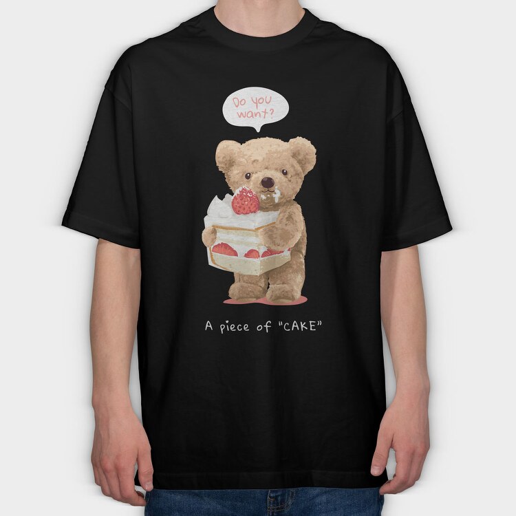 Teddy Cake Dream, Tricou Oversize Barbati (Unisex)