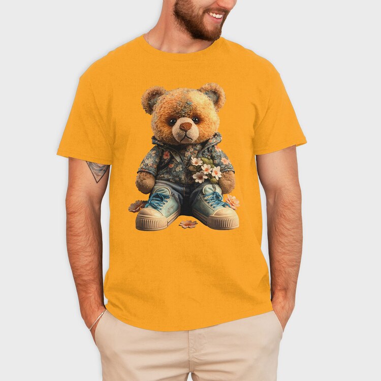 Floral Teddy, Tricou Barbati (Unisex)