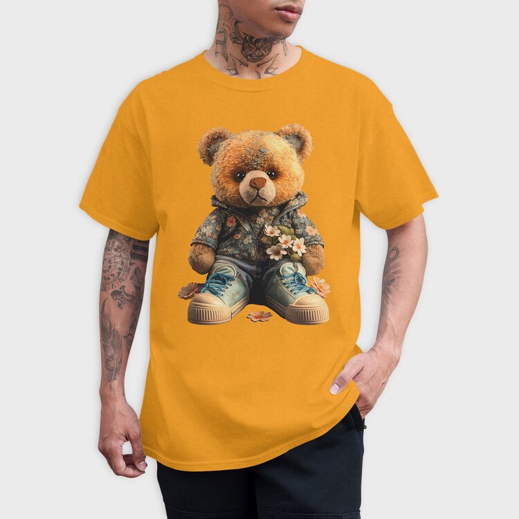 Floral Teddy, Tricou Barbati (Unisex)