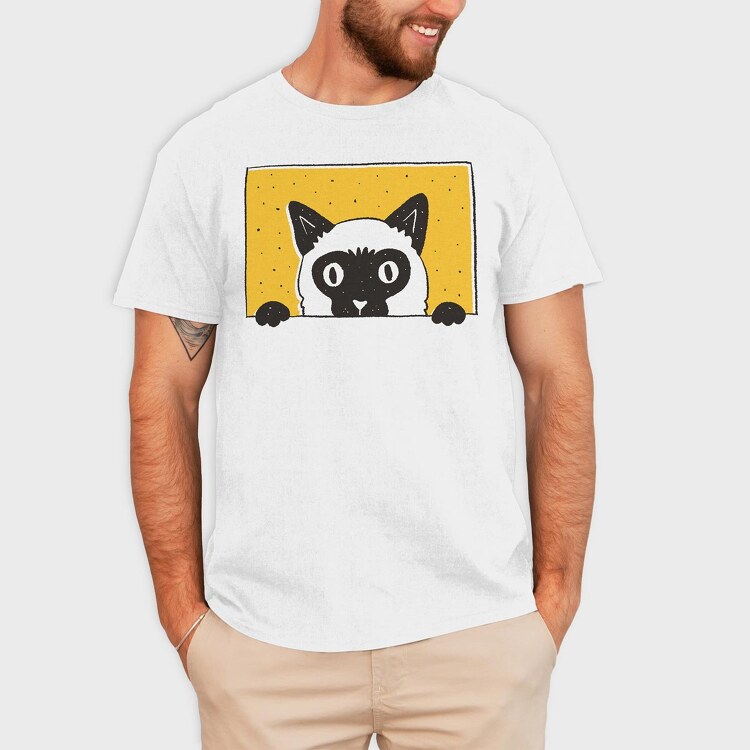 Peeking Cat, Tricou Barbati (Unisex)