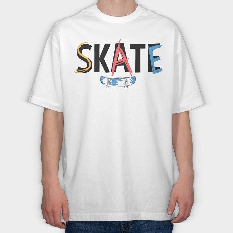 Skateboard Splash, Tricou Oversize Barbati (Unisex)