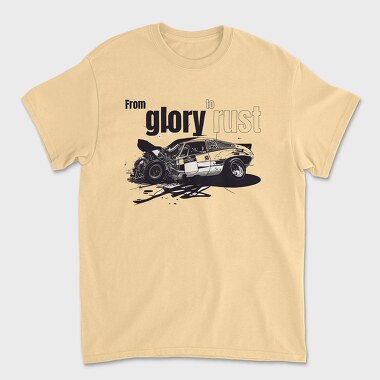 From Glory to Rust Car Racing Crashed Line, Tricou Barbati (Unisex)